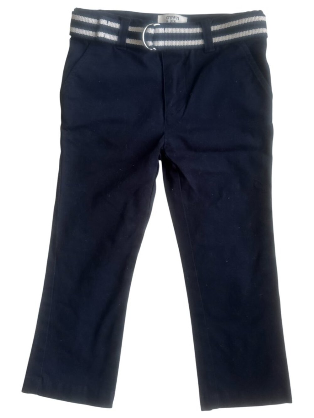 Crown & Ivy Boy's 4 Navy PANTS with BELT
